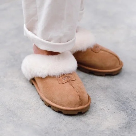 Ugg Coquette Shearling Lined Slippers in Chestnut Sz 9 - Picture 2 of 6